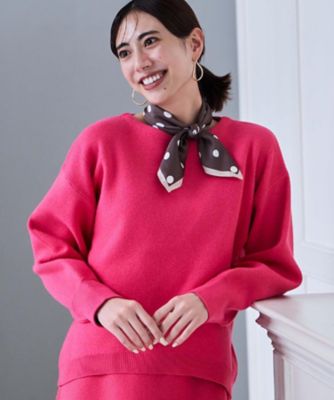 トップス ok サイド編地切替ニットトップス／セットアップ対応【洗濯機OK