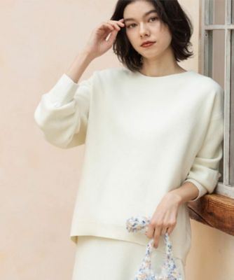 サイド編地切替ニットトップス／セットアップ対応【洗濯機OK