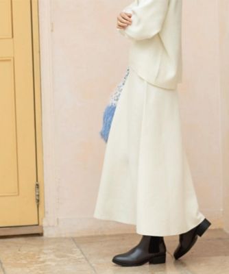 チッチ様 アルチビオ　ホワイト ニット スカート セットアップ♡暖かいです！ ニットフレアスカート／セットアップ対応【洗濯機OK