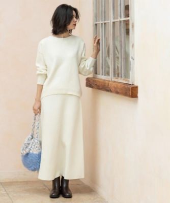 チッチ様 アルチビオ　ホワイト ニット スカート セットアップ♡暖かいです！ ニットフレアスカート／セットアップ対応【洗濯機OK