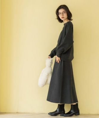 ニットフレアスカート／セットアップ対応【洗濯機OK