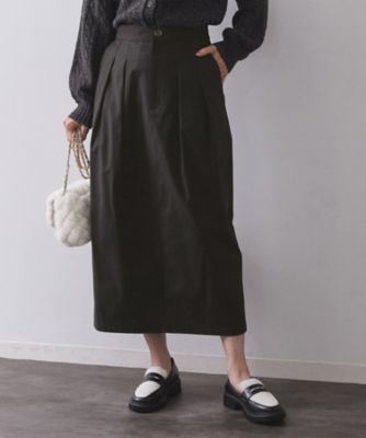 ＜OPAQUE.CLIP (Women)＞ストレッチタックナロースカート【洗濯機ＯＫ】（２００２５７４９３２）