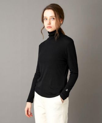 インナー使いに最適／しっとり暖かな保湿素材】タートルネックプル