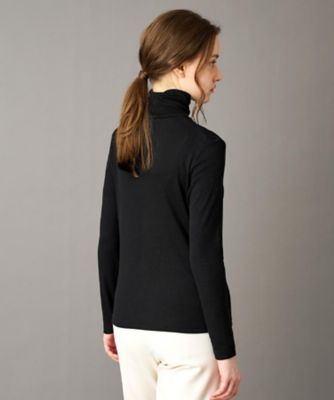 インナー使いに最適／しっとり暖かな保湿素材】タートルネックプル