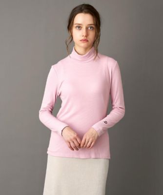 インナー使いに最適／しっとり暖かな保湿素材】タートルネックプル