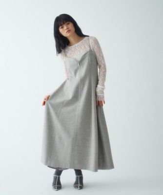 tweed zip cami dress（2002575116