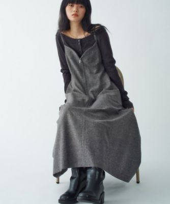 CODE A (Women)/コードエー tweed zip cami dress(2002575116) アオ494 ワンピース・ドレス【三越伊勢丹/公式】