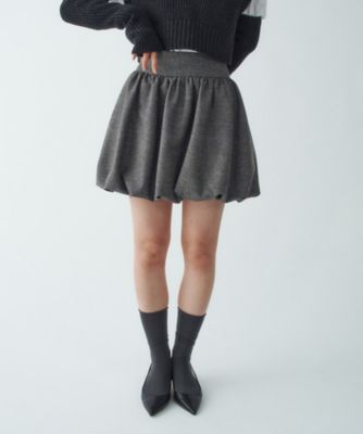 tweed balloon mini skirt