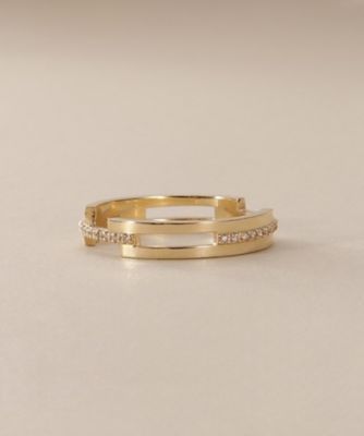 K10ダイヤモンド シフテッドオーバーラップ リング