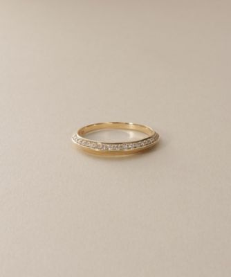 ＜COCOSHNIK (Women)＞Ｋ１０ダイヤモンド　しのぎテーパード　リング（２００２５７５１４０）