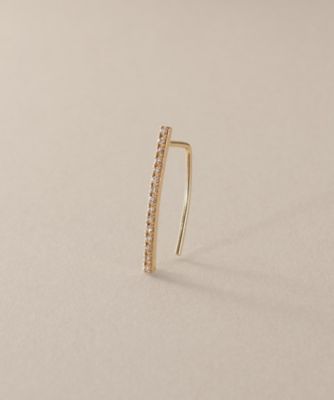 ◇K10ダイヤモンド カーブライン フックピアス