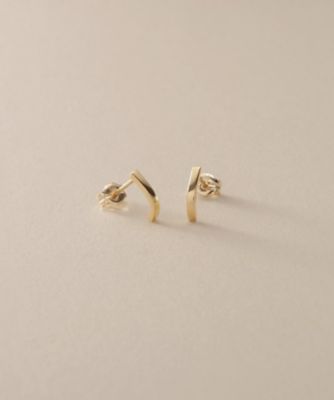 ＜COCOSHNIK (Women)＞Ｋ１０カーブライン　スタッドピアス（２００２５７５１５３）