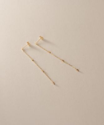 ＜COCOSHNIK (Women)＞Ｋ１０スクエアビーズチェーン　スタッドピアス（２００２５７５１６２）