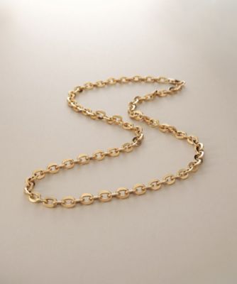 ＜COCOSHNIK (Women)＞Ｋ１８中空フラットアズキチェーン　ネックレスＬ（２００２５７５１６８）