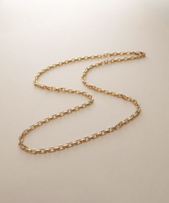 ＜COCOSHNIK (Women)＞Ｋ１８中空リネアケーブルチェーン　ネックレス細（２００２５７５１６９）