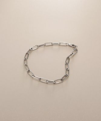 ＜COCOSHNIK (Women)＞プラチナ　中空プリムケーブルチェーンＸＬ（２０ｃｍ）　ブレスレット（２００２５７５１７２）