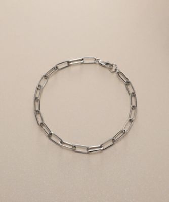 プラチナ 中空プリムケーブルチェーンXL（20cm） ブレスレット