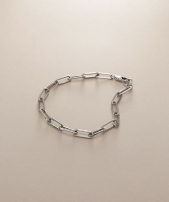 ＜COCOSHNIK (Women)＞プラチナ　中空プリムケーブルチェーンＸＬ　ブレスレット（２００２５７５１７３）