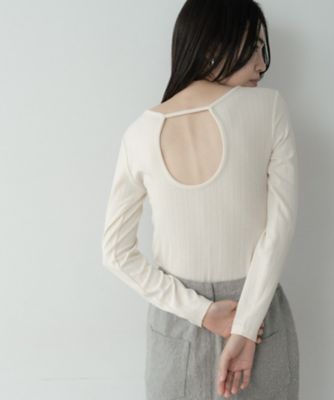 バックオープンリブ長袖Tシャツ（2002576753） | GALLEST