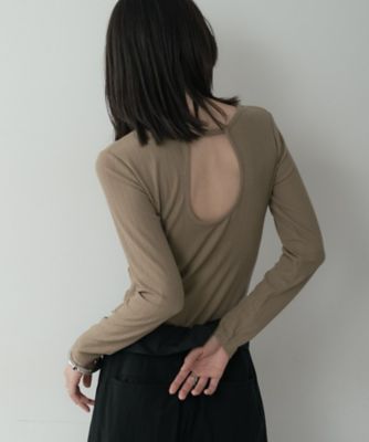 determ; 長袖 バックオープン カットソー XS バックオープンリブ長袖Tシャツ（2002576753） | GALLEST