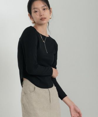 バックオープンリブ長袖Tシャツ（2002576753） | GALLEST