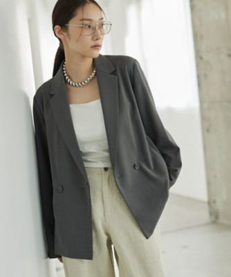 ＜GALLEST (Women)＞Ｃｏｍｆｙ　ＳＥＴ　ＵＰ｜ダブルブレストイージージャケット【セットアップ対応／通勤／カセット服】（２００２５７６７６０）