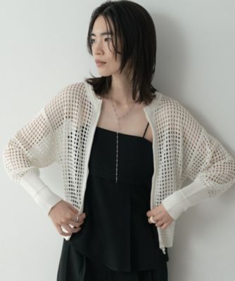 ＜GALLEST (Women)＞クルーネックメッシュカーディガン（２００２５７６８３８）
