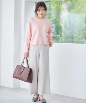 選べる5色／ゆったりシルエット】Vネックスパンコールニット