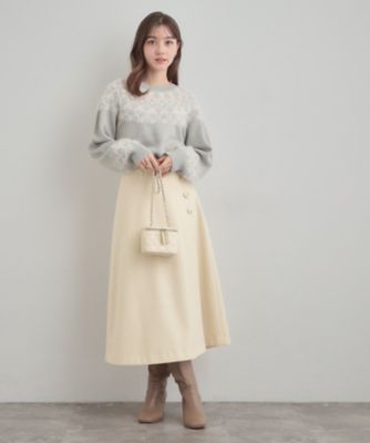16715✨CHANEL ウール 金ボタン スカート 42 LL グレー 16715✨CHANEL