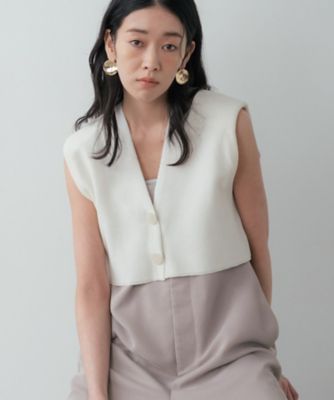 ＜GALLEST (Women)＞スリーブレスクロップドカーディガン（２００２５７７２９８）