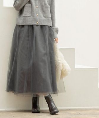 ＜OPAQUE.CLIP (Women)＞チュールイージーギャザースカート【洗濯機ＯＫ】（２００２５７７３５９）