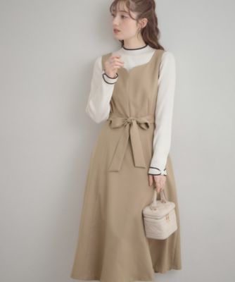 ＜COUTURE BROOCH (Women)＞【洗える・ハレの日・通勤】ハートネック　フレアジャンスカ（２００２５７８１３０）