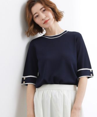 シリーズ累計36万枚／名品ニット】やわらかドライタッチ 袖メッシュ