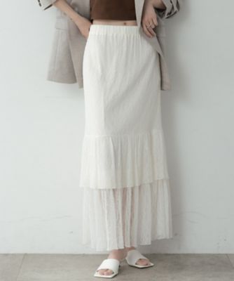 ＜GALLEST (Women)＞ロングティアードレーススカート（２００２５７８５０６）