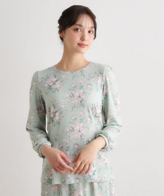 ＜LAURA ASHLEY＞【袖口ゴム仕様／洗える／ジャージ素材／同柄アイテムあり】サトクリフ　チューリップス柄プルオーバー（２００２５７８５２０）