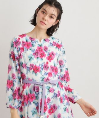 洗える／同柄アイテムあり】フリーサム ヘイズ柄ワンピース