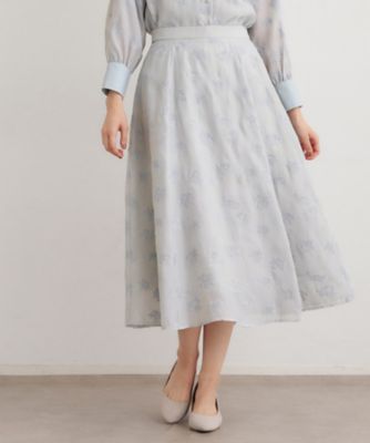 セットアップ可】ランズウィック柄 刺繍フレアスカート