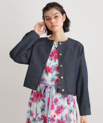 洗える】ノーカラー デニムジャケット（2002578670