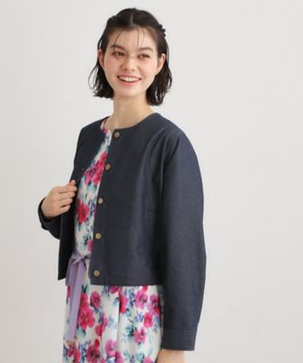 洗える】ノーカラー デニムジャケット（2002578670