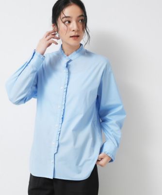 洗える】フリルネックブラウス（2002579404） | Dessin