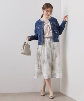 ミニマルノーカラーデニムジャケット【洗濯機OK