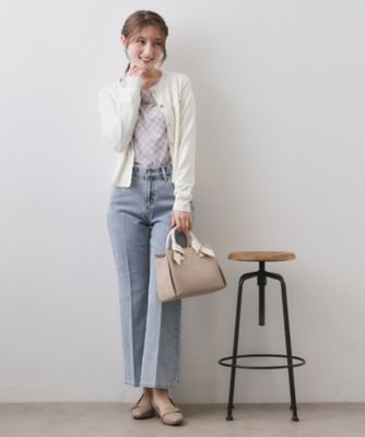 フレアデニムパンツ【洗濯機OK】（2002580036） | index