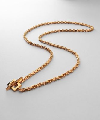 ＜COCOHNIK ONKITSCH (Women)＞シルバー　カットケーブルチェーン　レクタングルマンテルネックレス（５５ｃｍ）　ＧＰ（２００２５８０１０９）