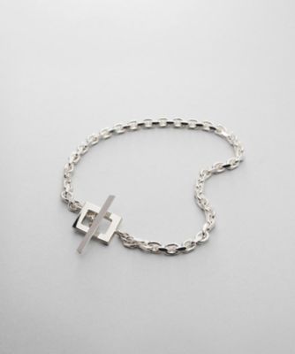 ＜COCOHNIK ONKITSCH (Women)＞シルバー　カットケーブルチェーン　レクタングルマンテルブレスレット　Ｌ（２００２５８０１２０）