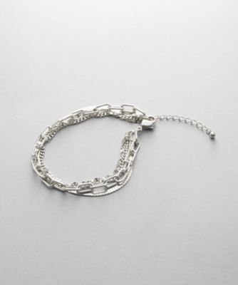 ＜COCOHNIK ONKITSCH (Women)＞シルバー　コンビネーションチェーン　クアッドブレスレット（２００２５８０１２２）