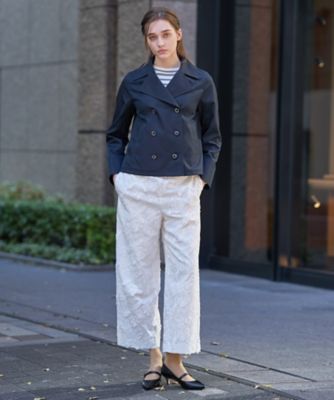◯レキップ Aライン ショート トレンチ ジャケット ライトアウター 羽織り ウォッシャブル／撥水素材】Aラインショートトレンチジャケット