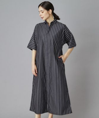 TICCA シャツワンピース　ストライプ TICCA（ティッカ）テント半袖ストライプシャツワンピース