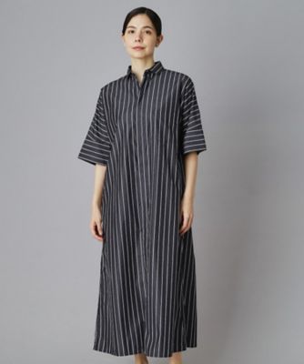 美品 ティッカ シャツワンピース ストライプ 白×紺 ワイドシルエット 日本製 TICCA(ティッカ)の【洗える】テントシャツワンピース通販 | 集英社