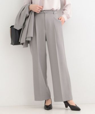 ＜SHOO LA RUE (Women)＞【セットアップ可／洗濯機可／ＳＳ－ＬＬ】センタープレスできちんと見え　ベルト付きワイドパンツ（２００２５８０２３２）