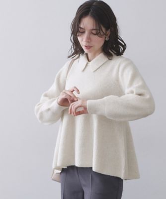 ＜OPAQUE.CLIP (Women)＞スパンコールラメ衿２ＷＡＹペプラムニット【洗濯機ＯＫ】（２００２５８０３１５）